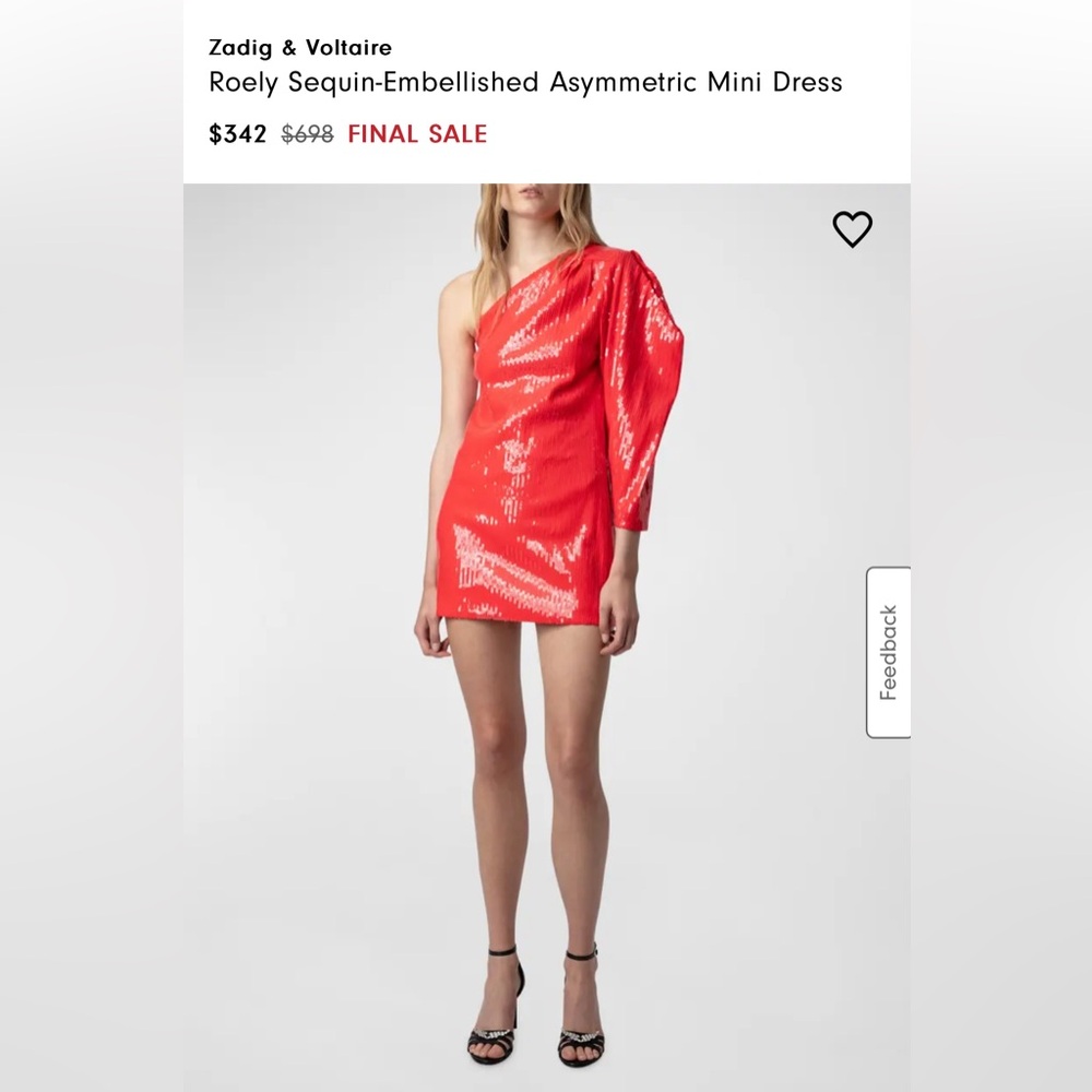Zadig & Voltaire Red Asymmetrical Dress